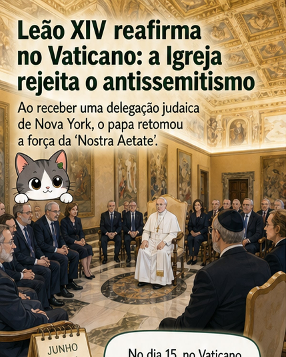 Papa reforça rejeição ao antissemitismo