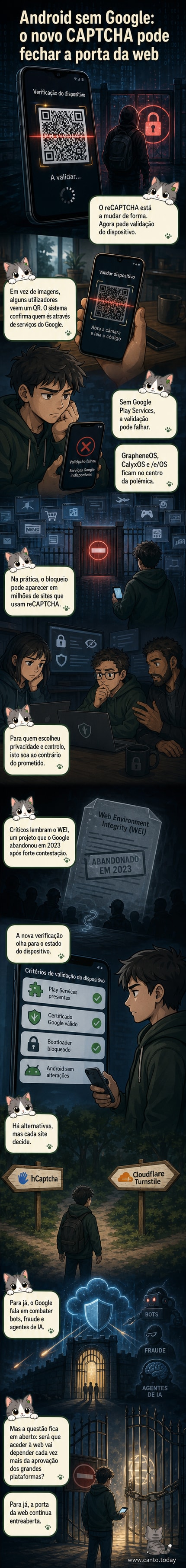 Ilustração de um smartphone Android com código QR bloqueado, enquanto um cadeado e um sinal de proibido aparecem ao fundo, simbolizando restrição de acesso.