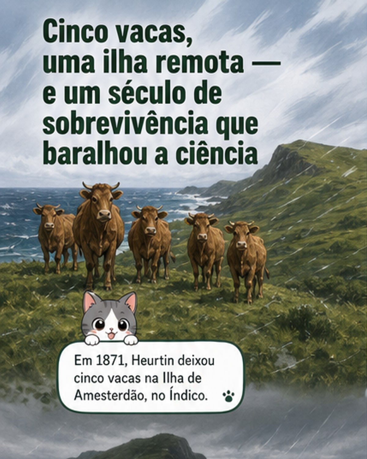 Cinco vacas isoladas geraram manada por 130 anos