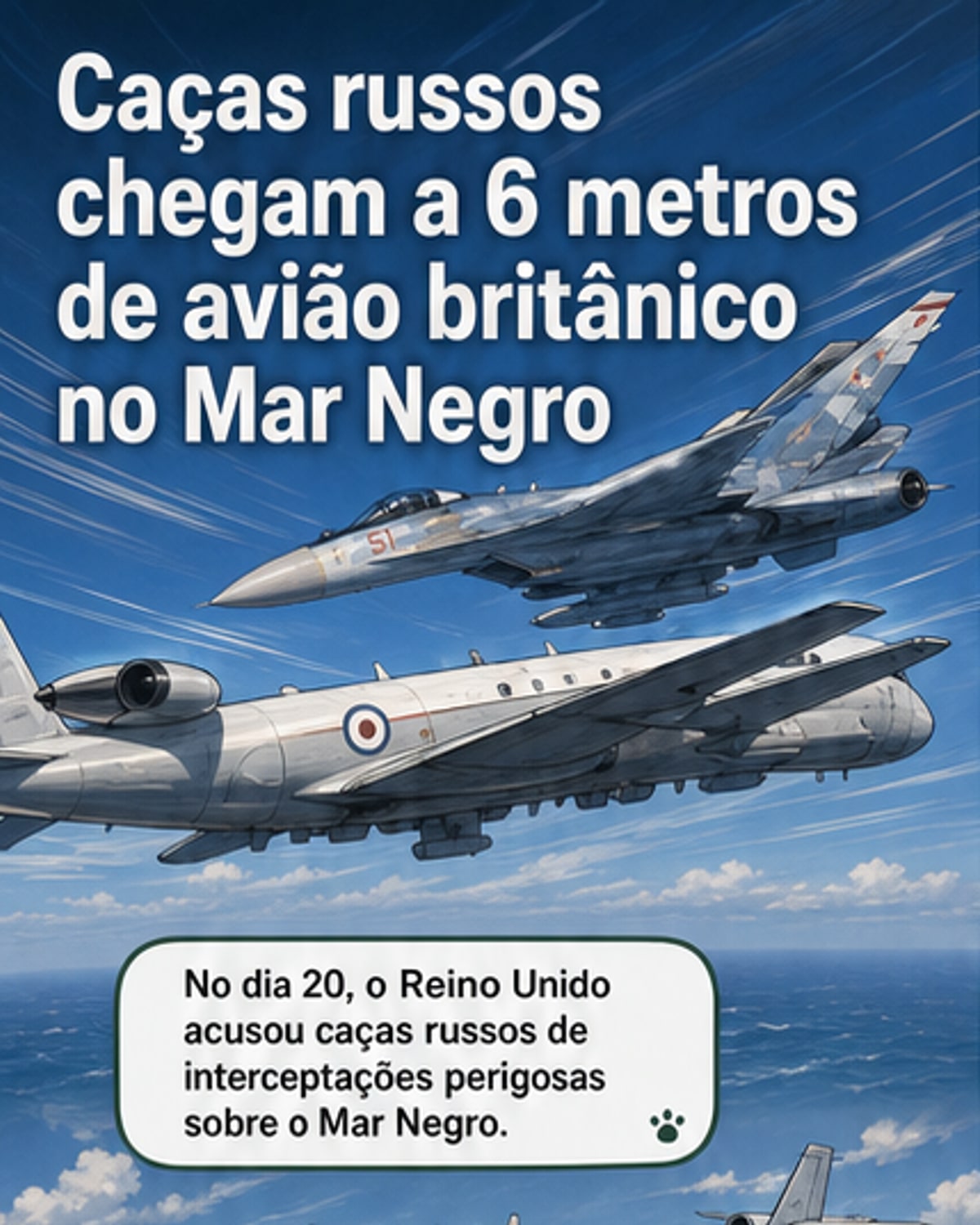 Caça russo passa a 6m de avião britânico