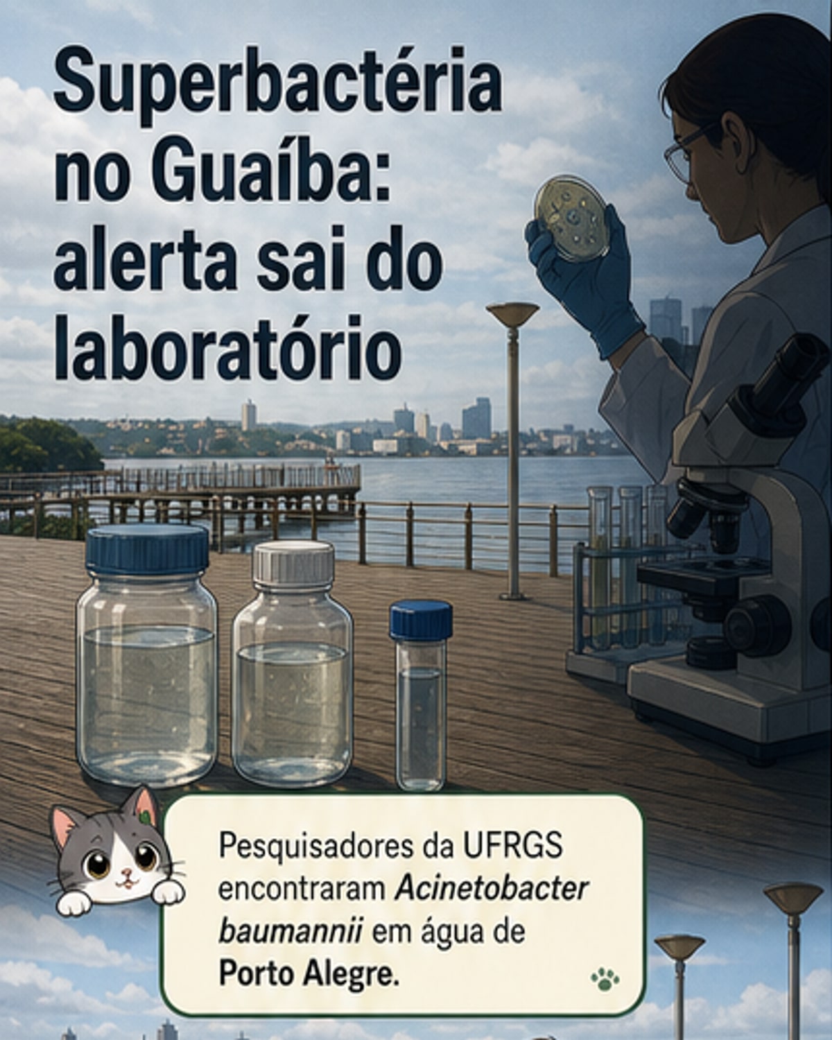 Superbactéria multirresistente na água de Porto Alegre
