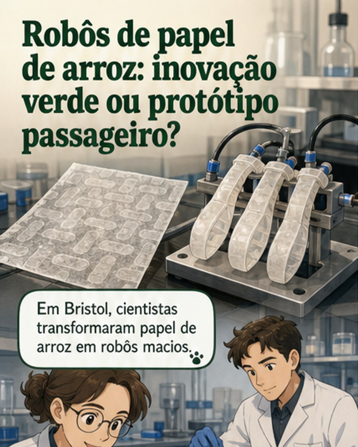 Robôs feitos de papel de arroz que se decompõem em 32 dias