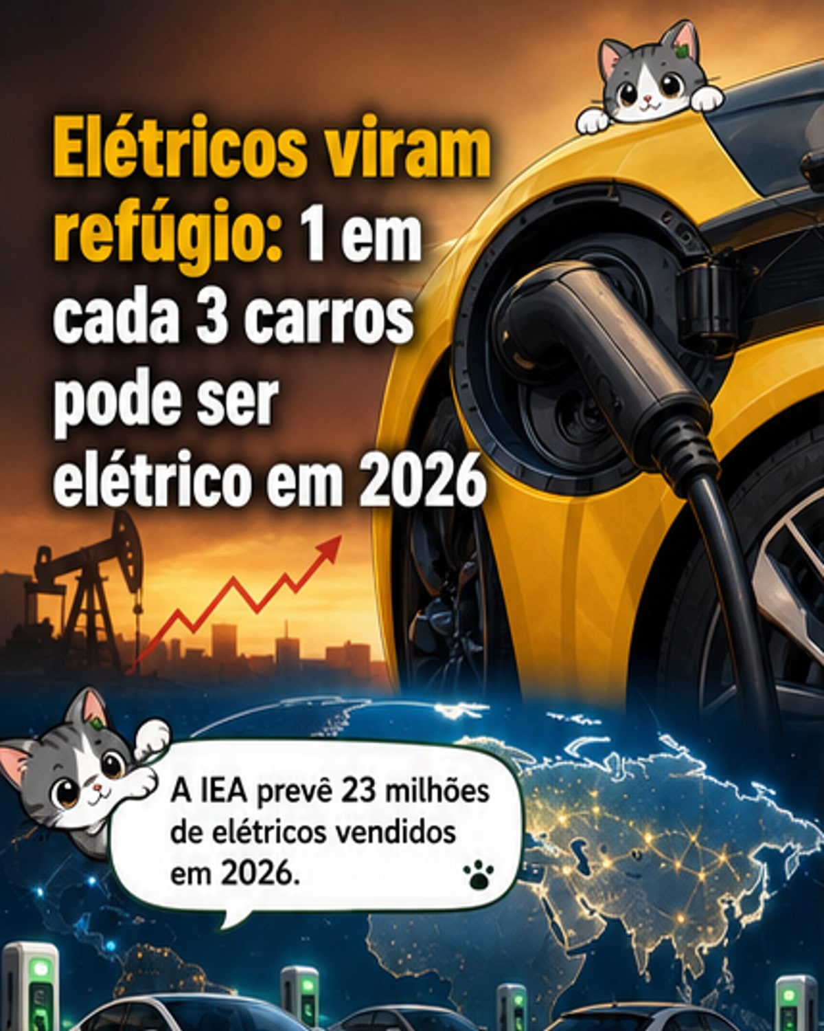 1 em cada 3 carros vendidos será elétrico