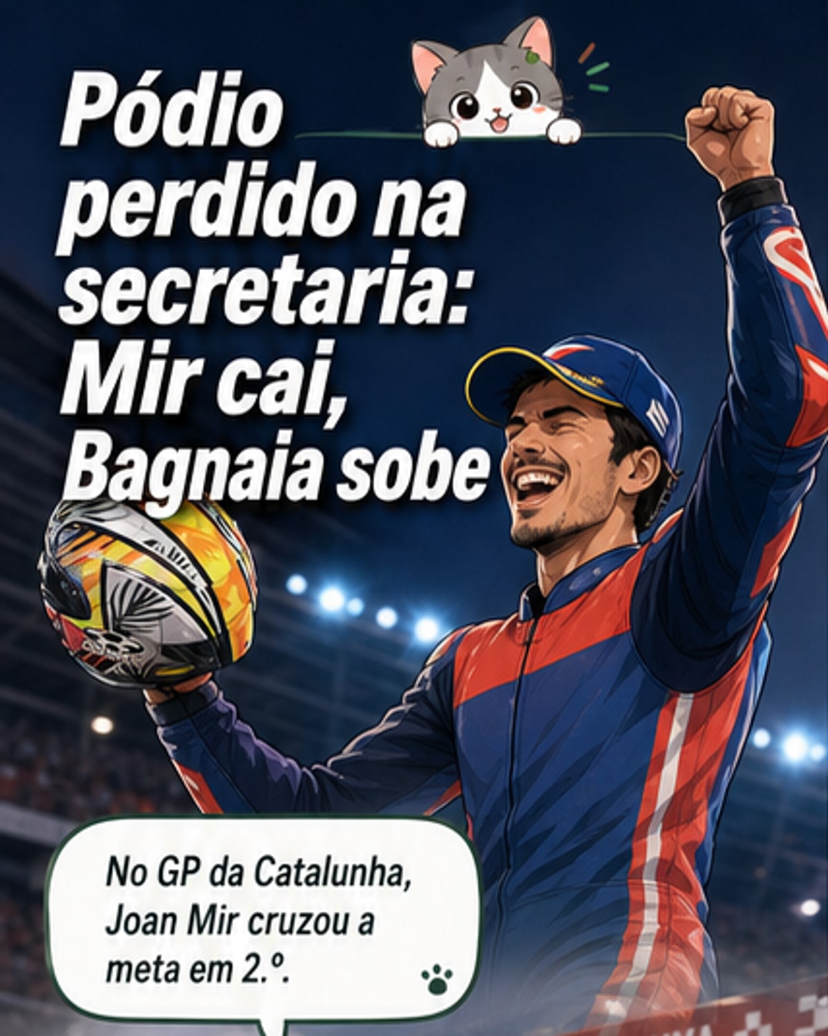 Joan Mir perde pódio por pneus