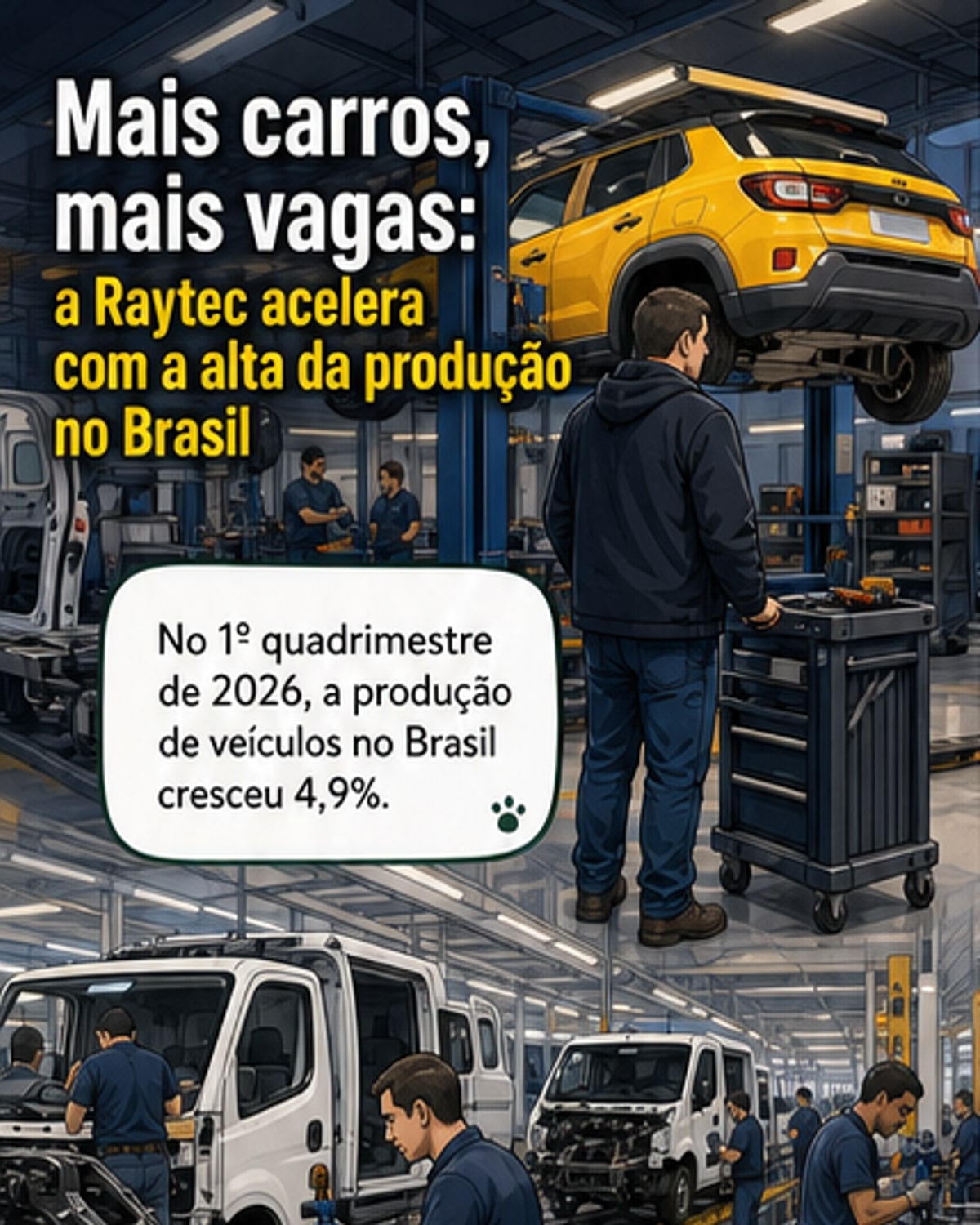 Produção de veículos cresce e gera empregos