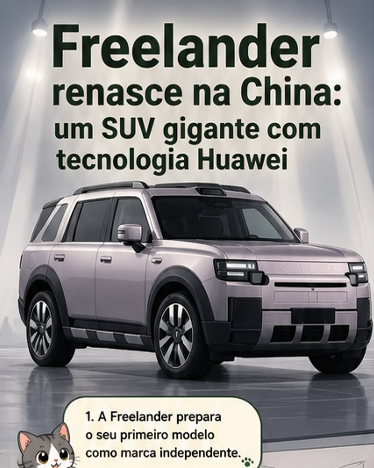 Freelander 8 revela SUV com tecnologia Huawei