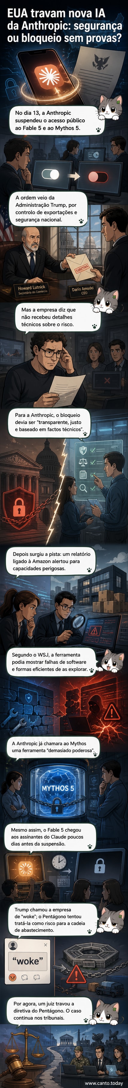 Ilustração de um chip de IA sendo bloqueado por um escudo com a bandeira dos EUA, simbolizando restrição de acesso por segurança nacional.