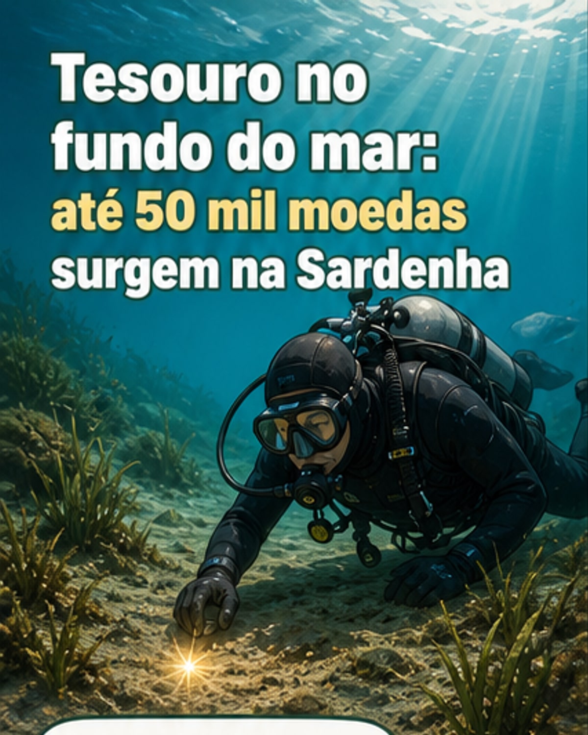Mergulhador encontra tesouro de 50 mil moedas no fundo do mar