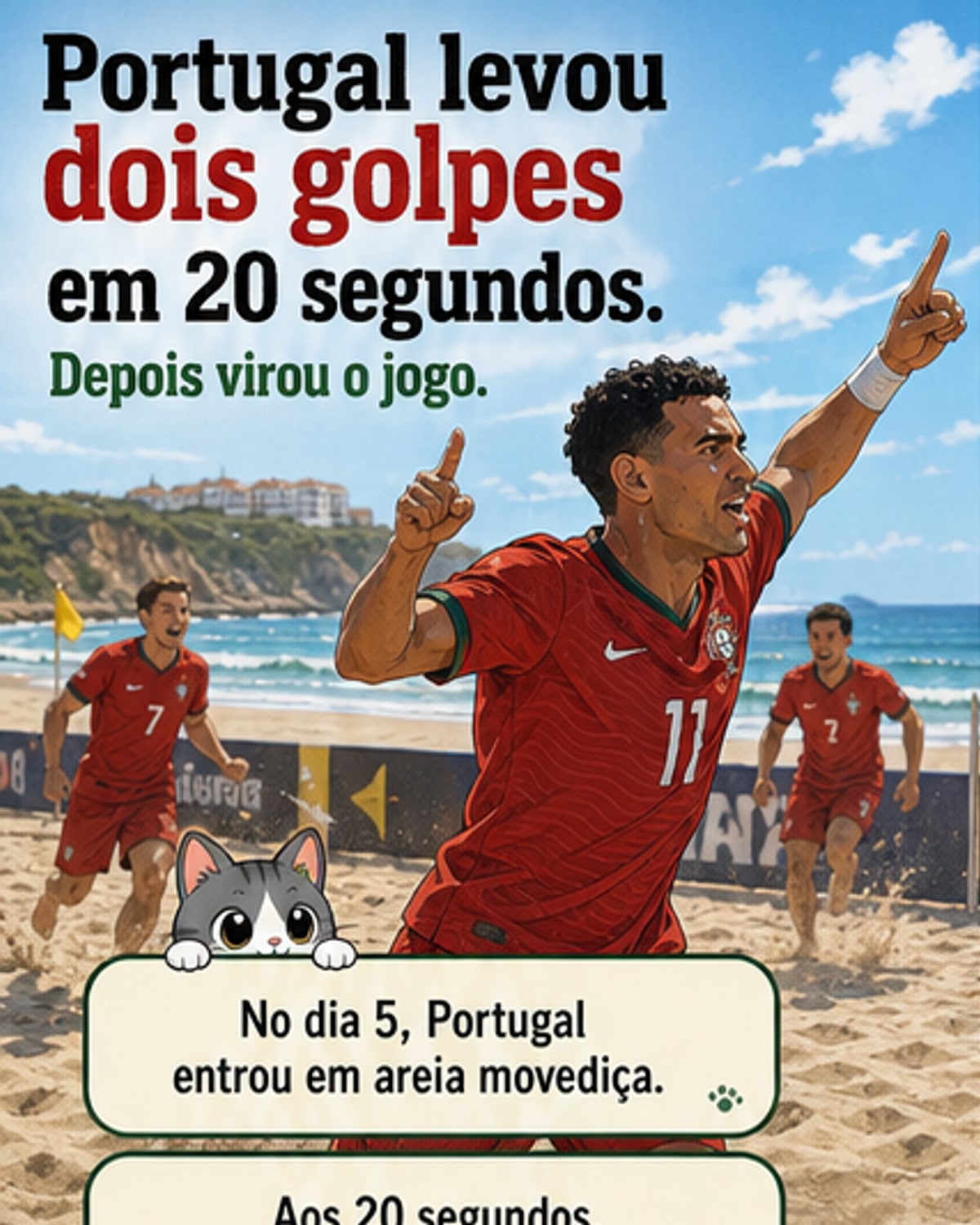 Portugal vira jogo e bate Ucrânia no beach soccer
