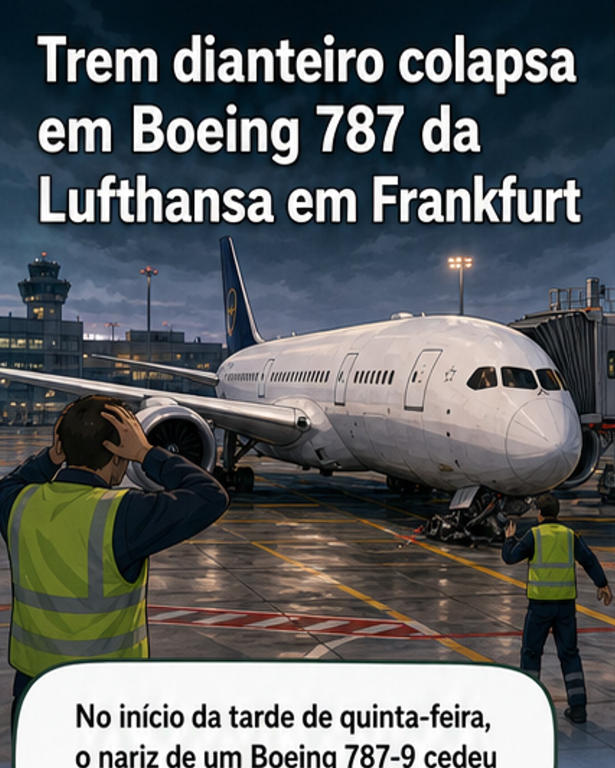 Trem de aterragem de 787 cede em Frankfurt