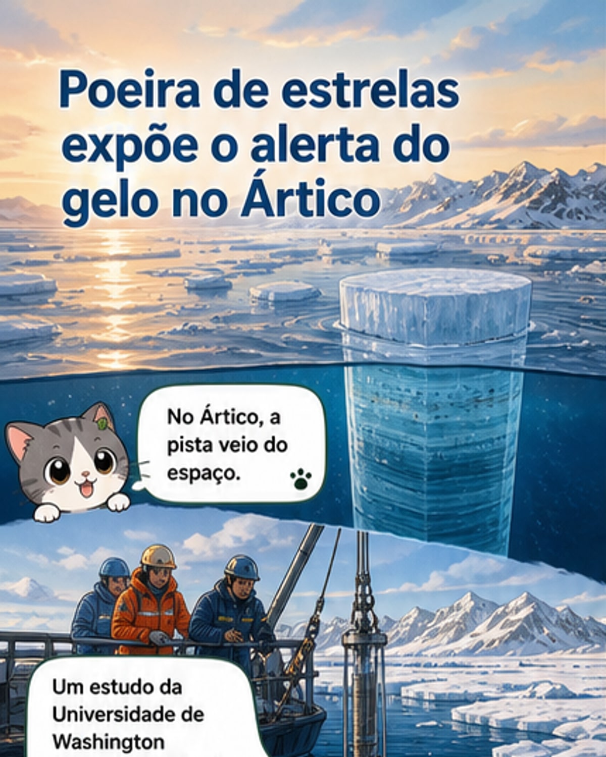 Poeira de estrelas mede gelo do Ártico
