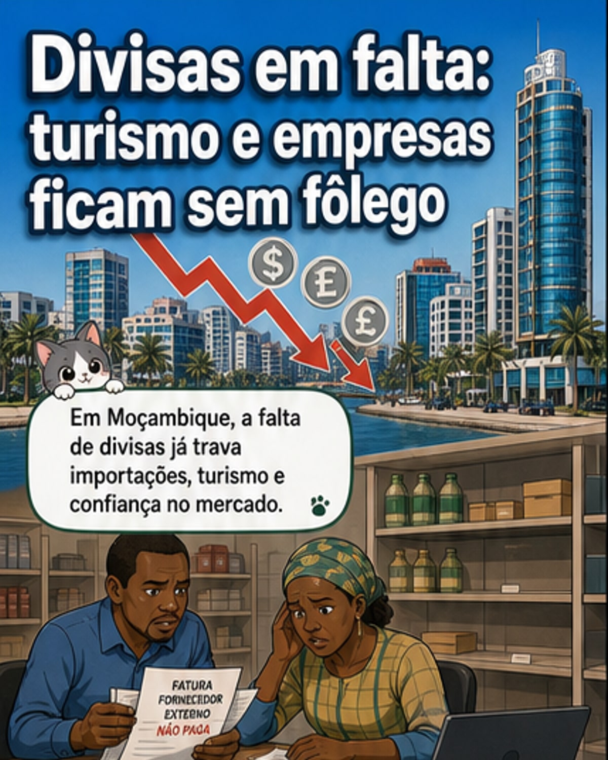 Moçambique trava sem divisas
