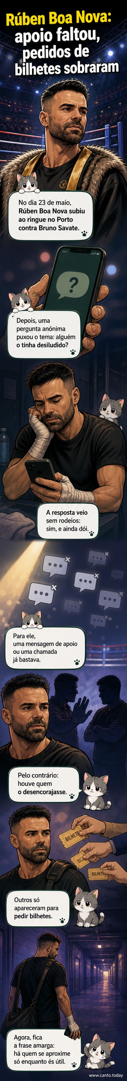 Rúben Boa Nova em pose de boxe no ringue, com expressão séria, durante combate em maio de 2026.