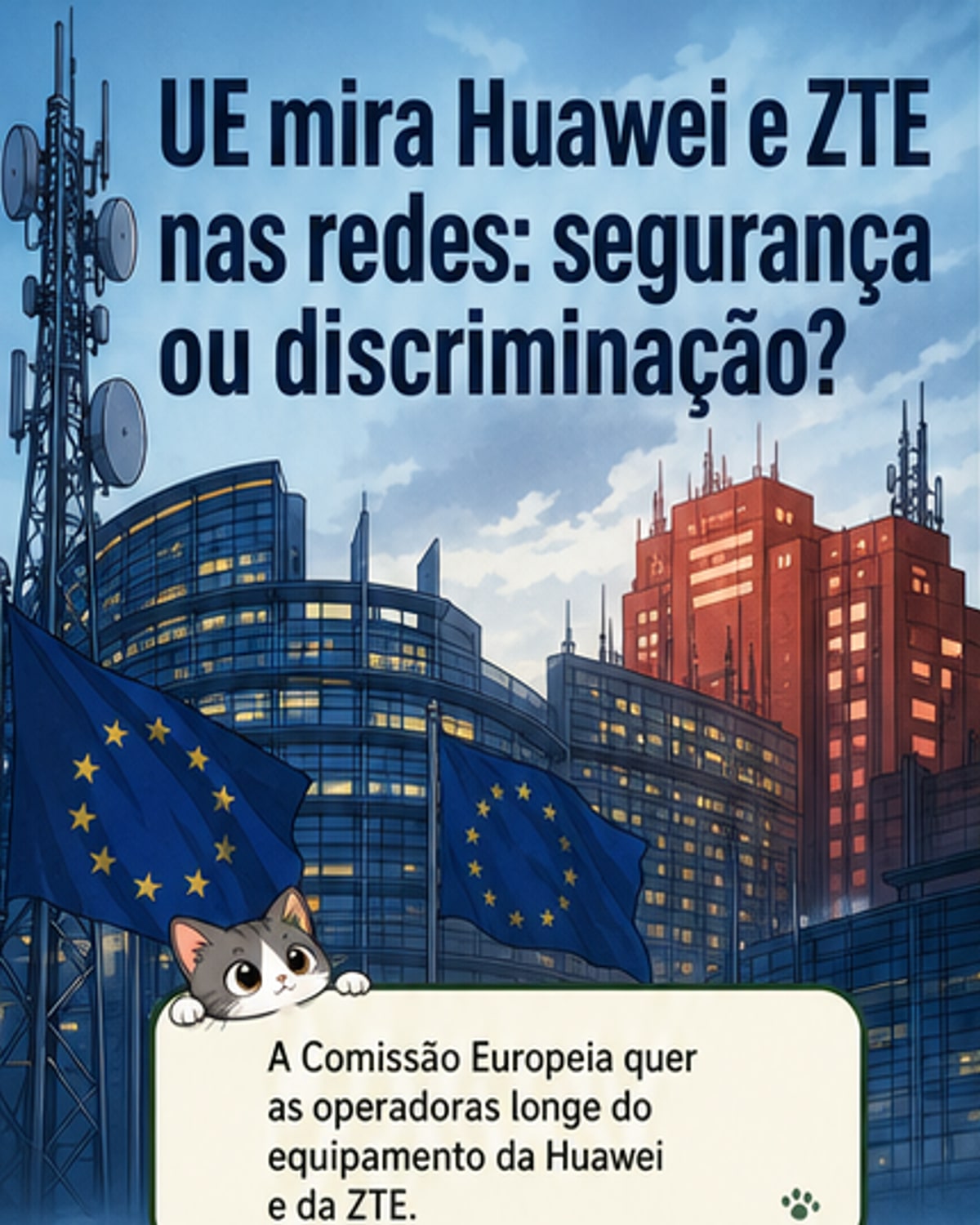 UE recomenda exclusão de Huawei e ZTE