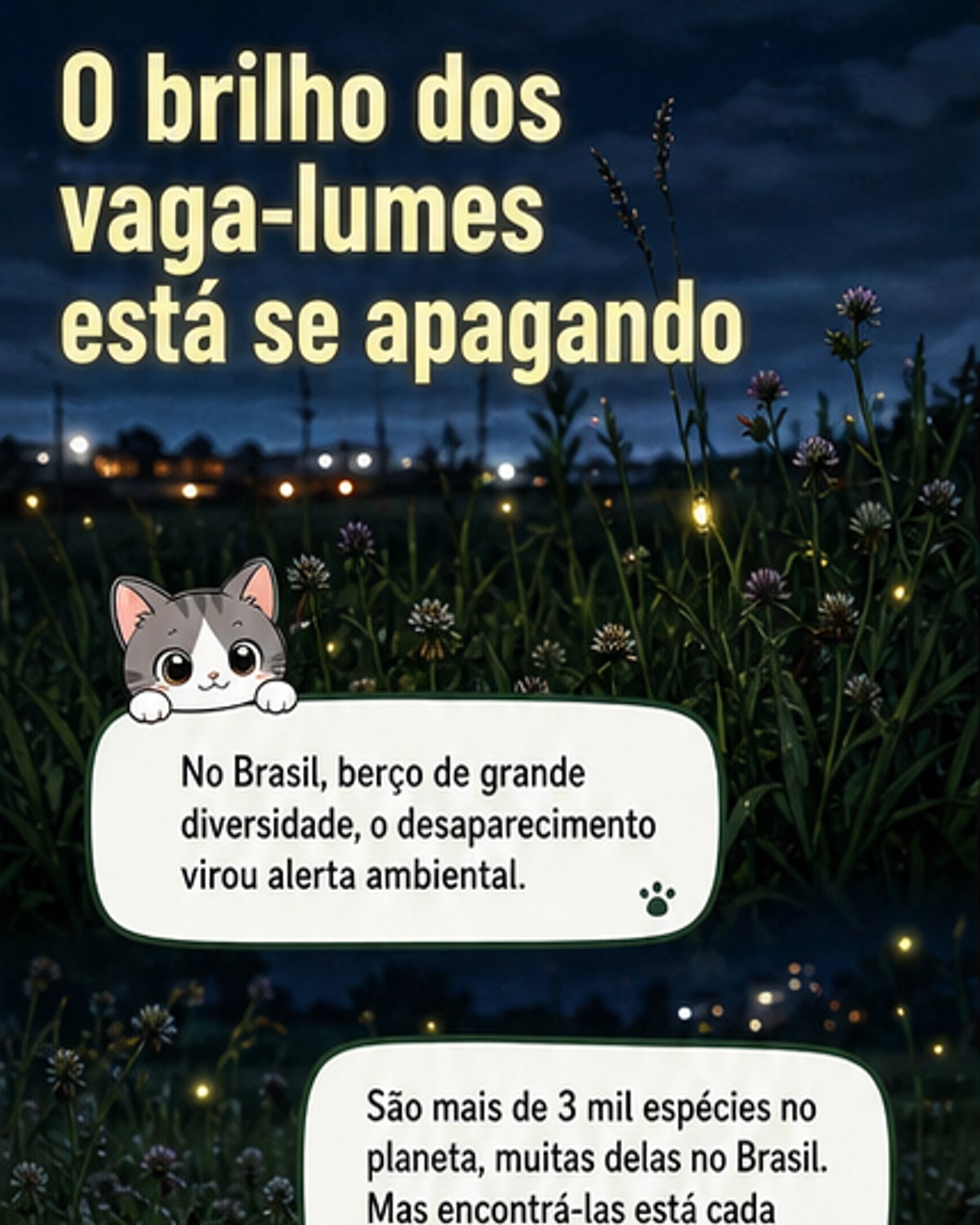 Metade dos vaga-lumes pode sumir em 30 anos