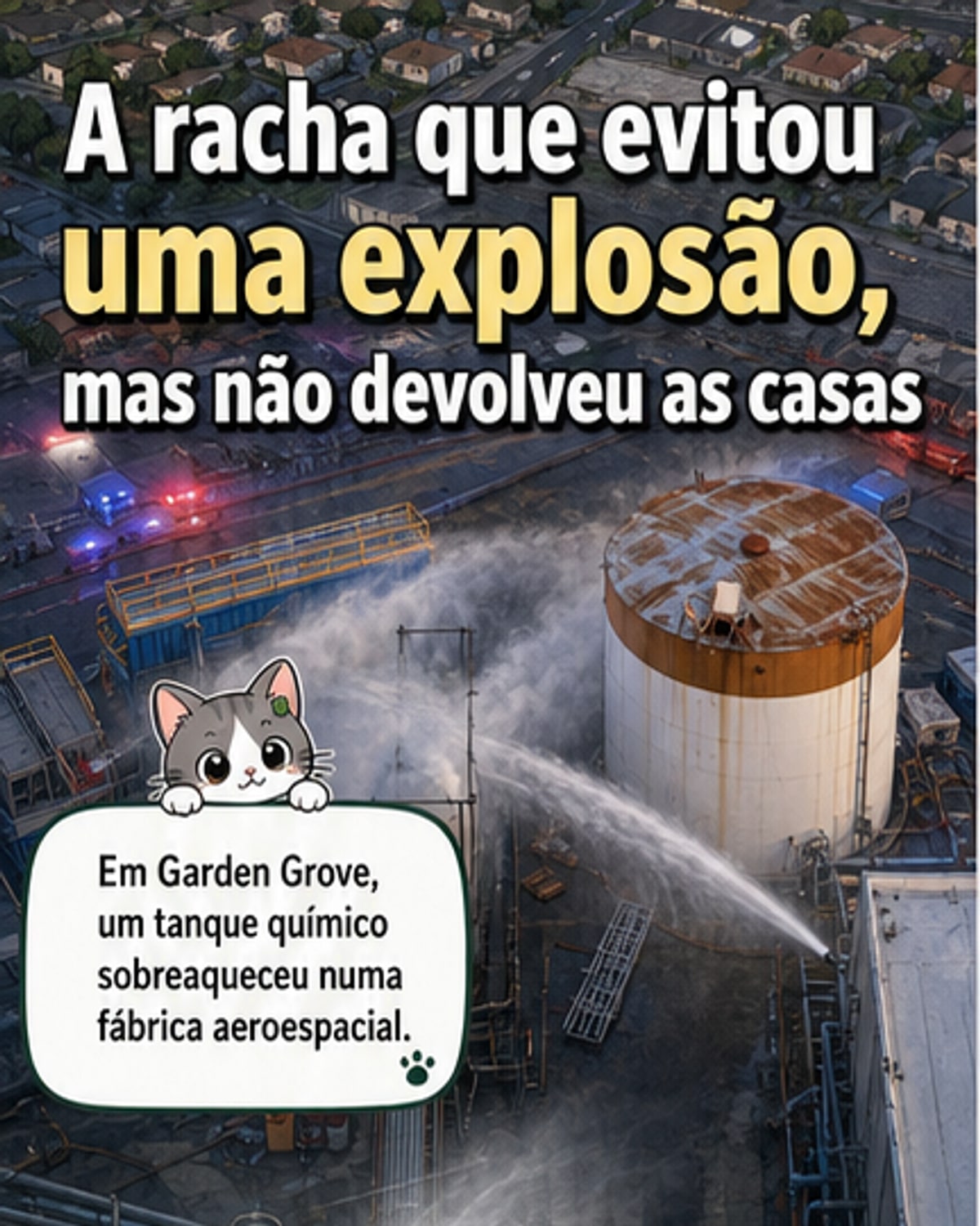 Racha evita explosão em fábrica da Califórnia