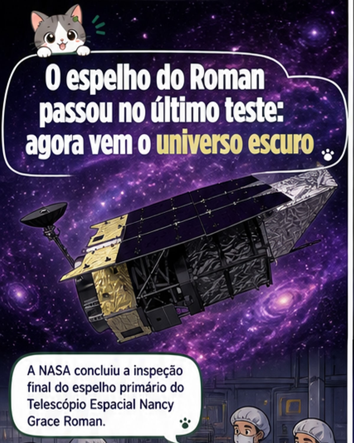 Telescópio Roman revela espelho-chave