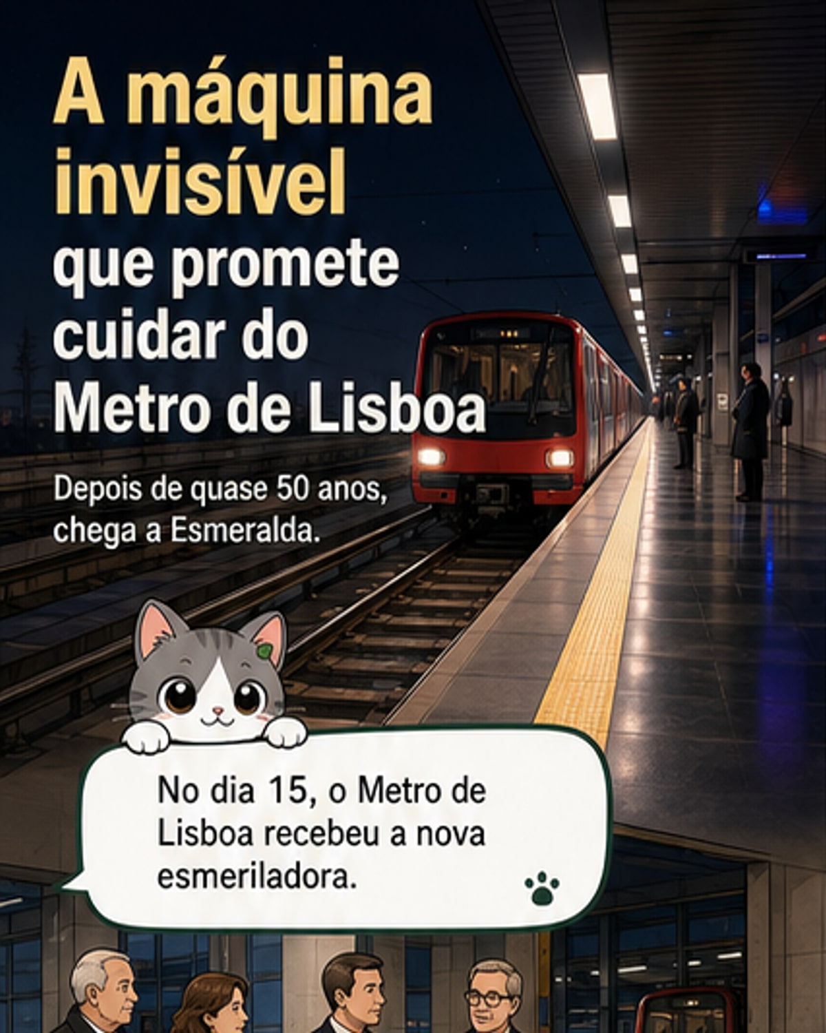 Nova máquina do Metro corrige desgaste dos carris