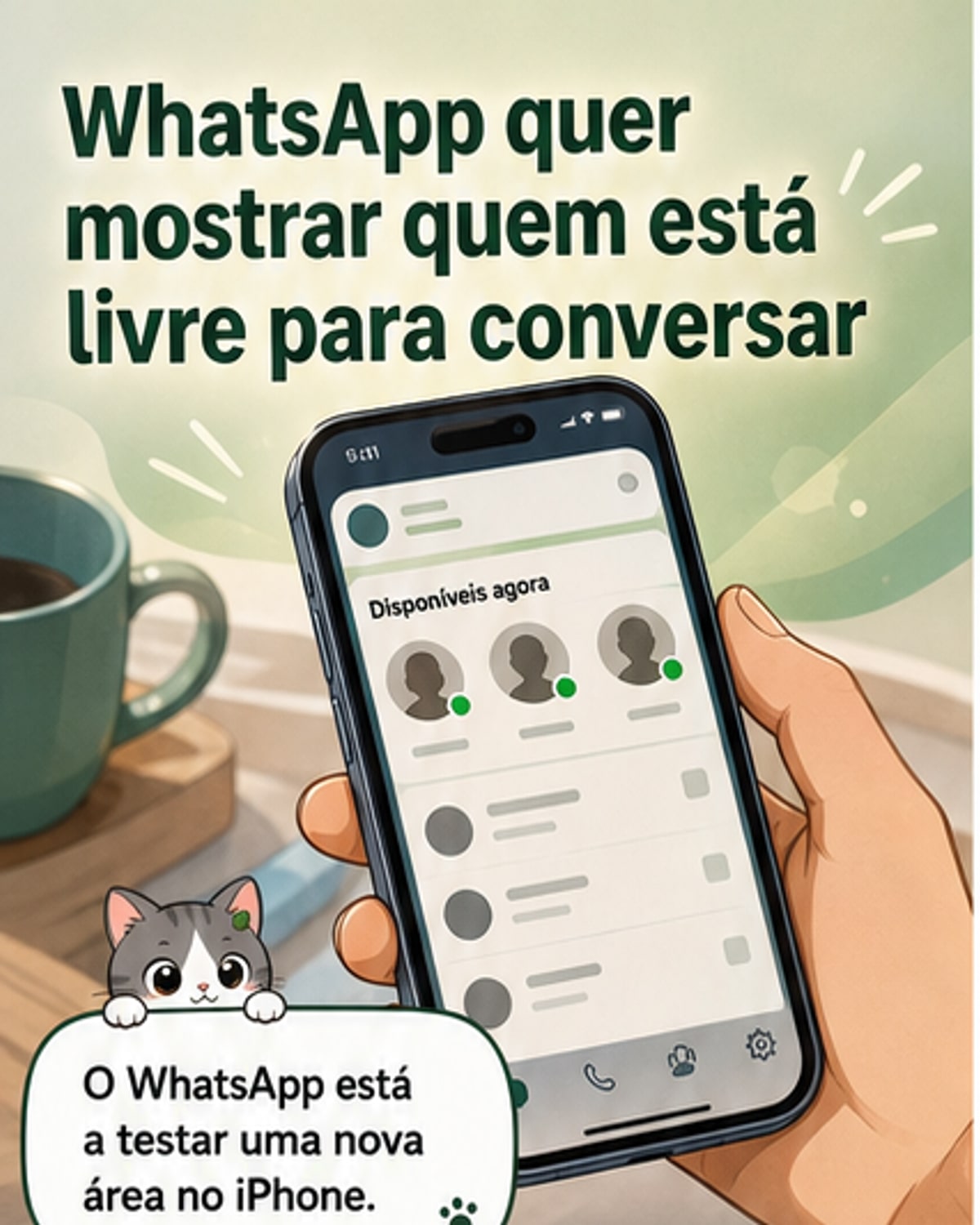 WhatsApp testa área de contatos online no iPhone