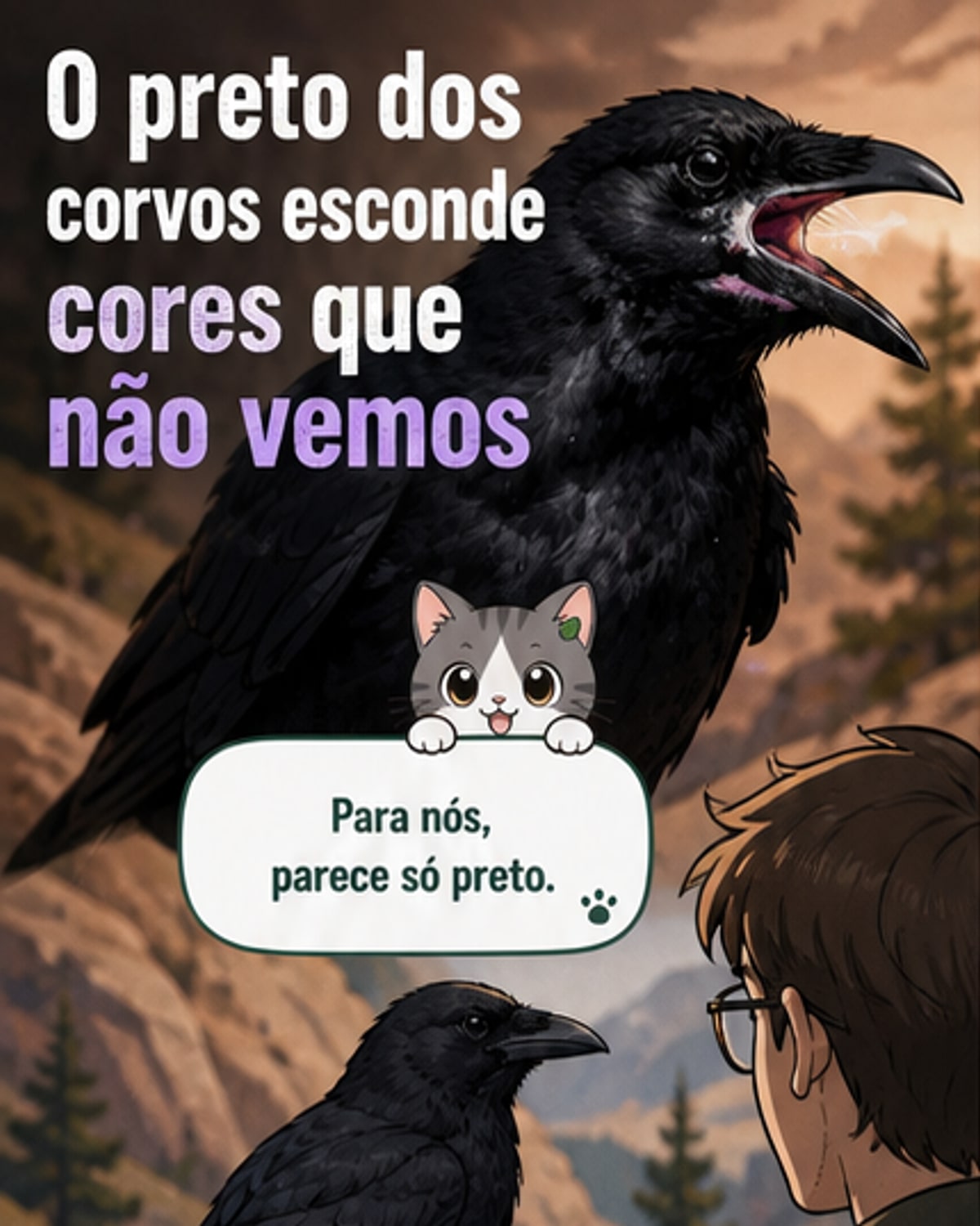 Corvos veem cores que humanos não percebem