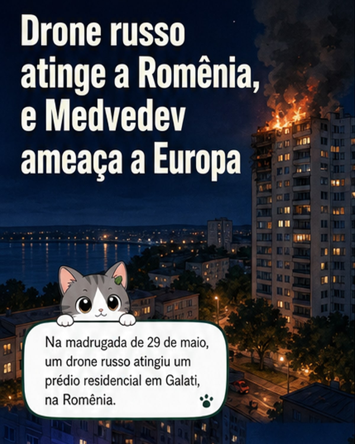 Drone russo atinge prédio na Romênia