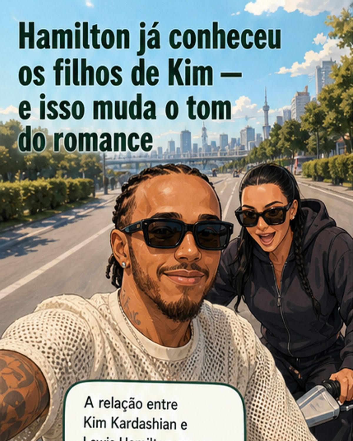 Hamilton conhece filhos de Kim