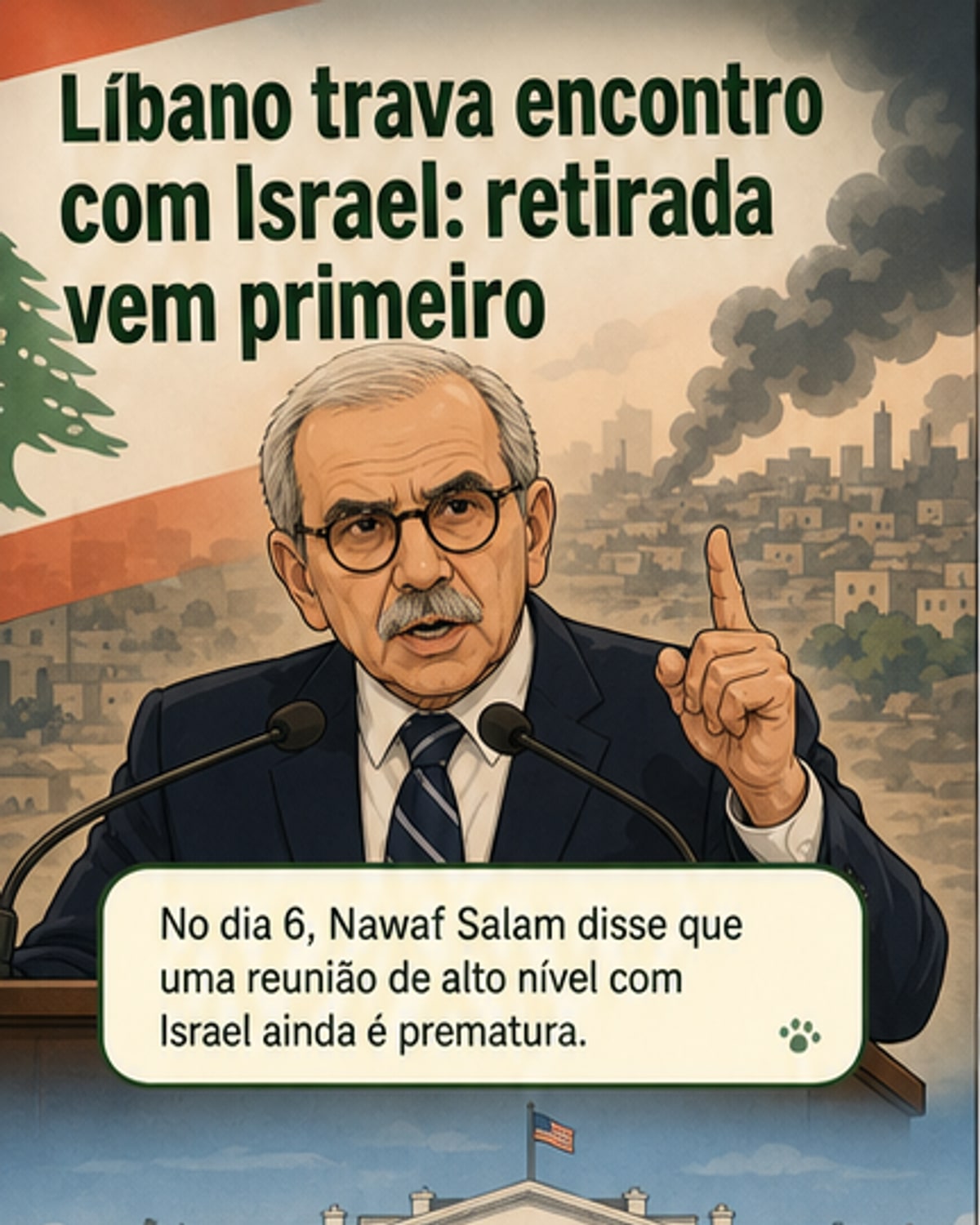 Líbano condiciona reunião com Israel à retirada de tropas