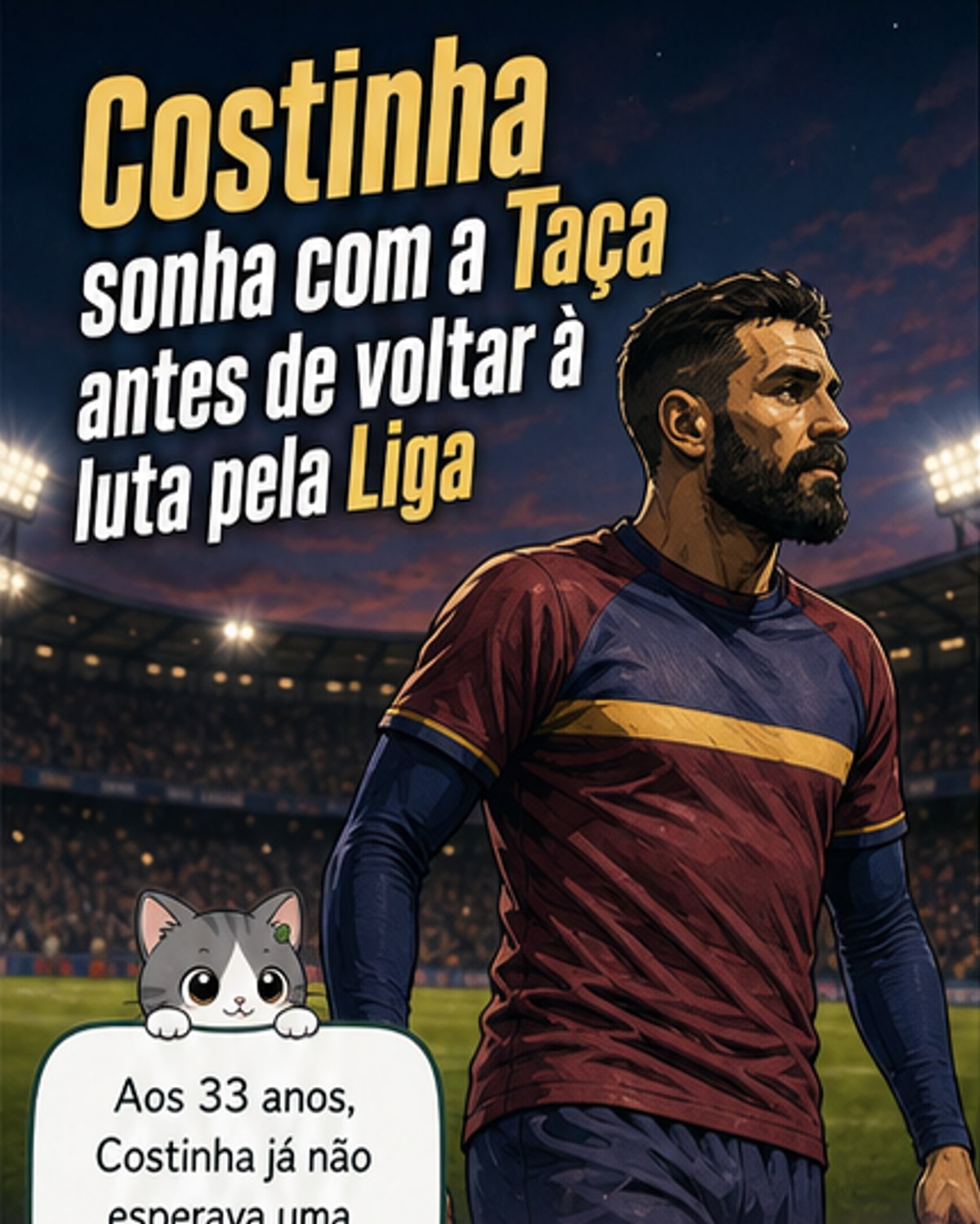 Costinha, 33 anos, sonha com a Taça