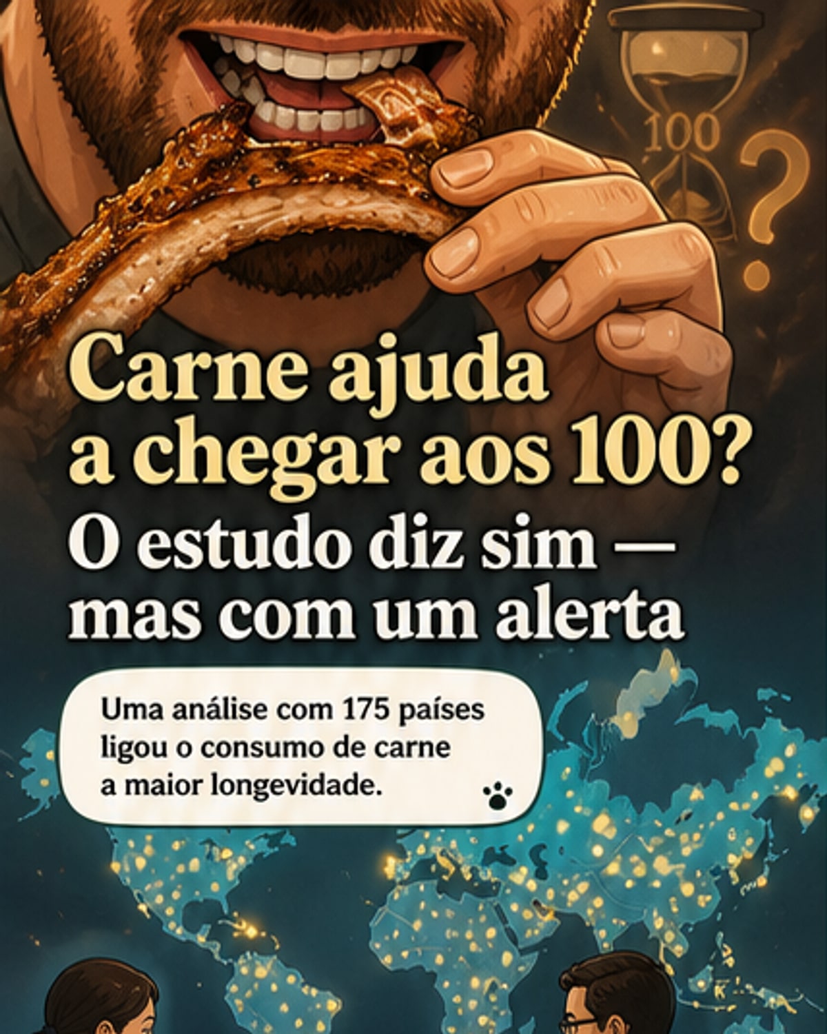 Carne no prato aumenta chance de viver 100 anos?