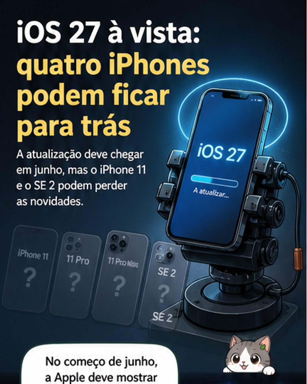 iOS 27 pode excluir 4 iPhones