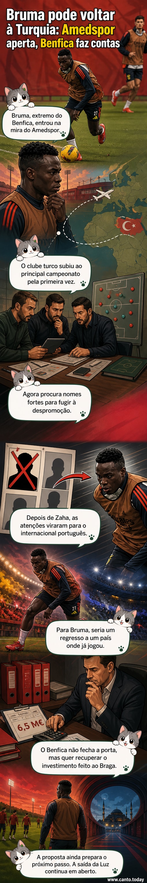 Bruma, jogador do Benfica, em ação no campo com a camisola encarnada, com fundo de estádio cheio.
