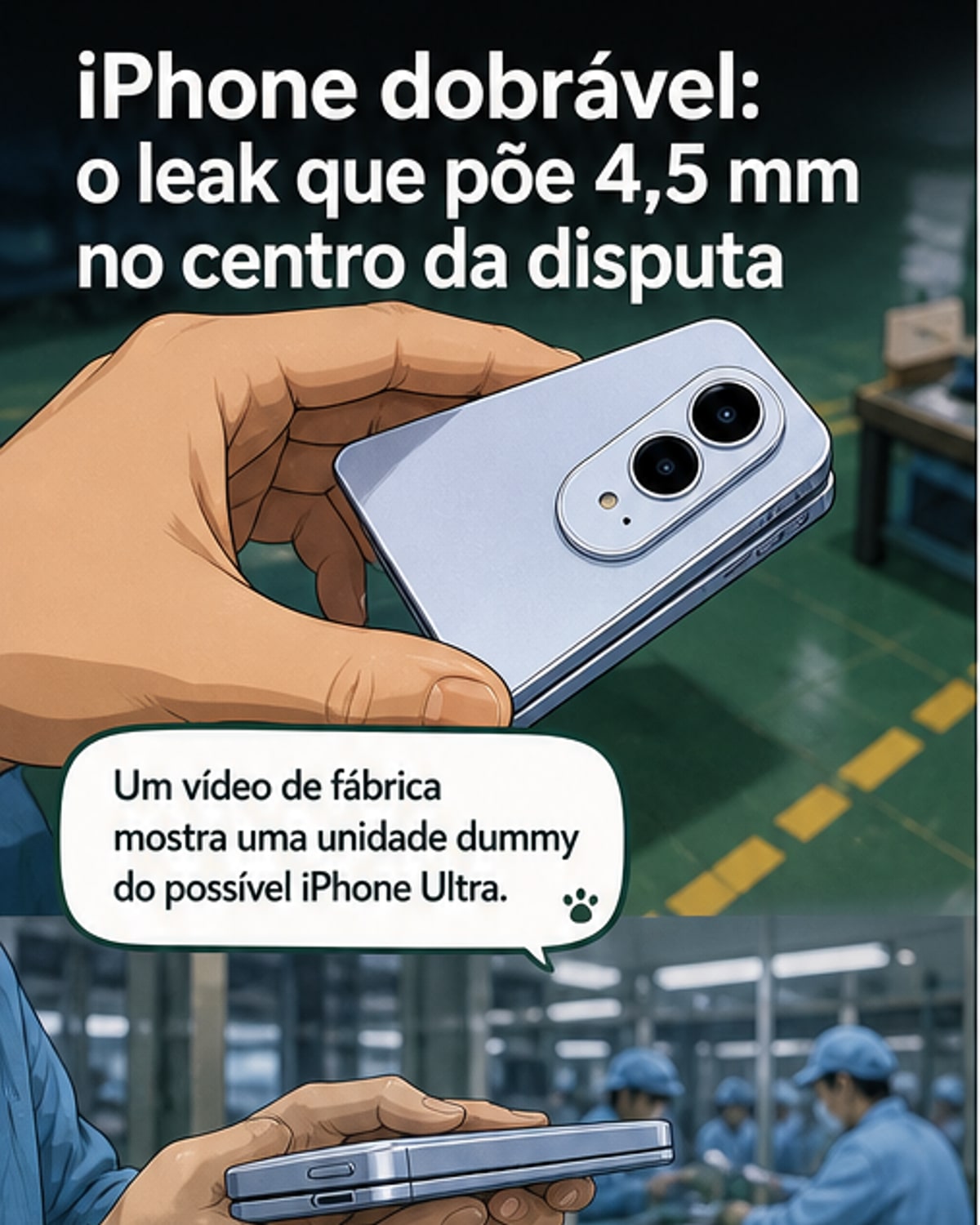 iPhone dobrável da Apple em detalhes
