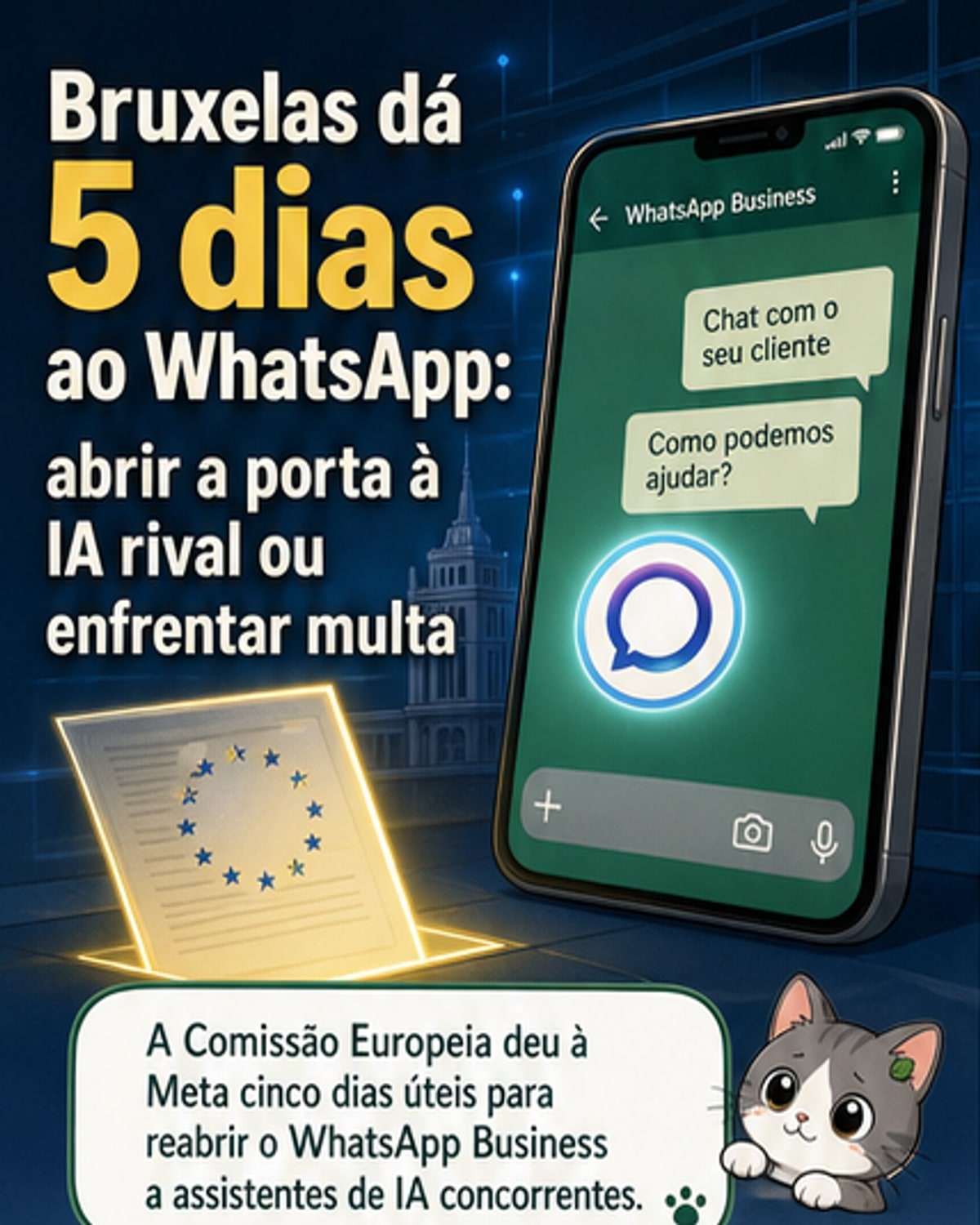 WhatsApp tem 5 dias para abrir IA a rivais