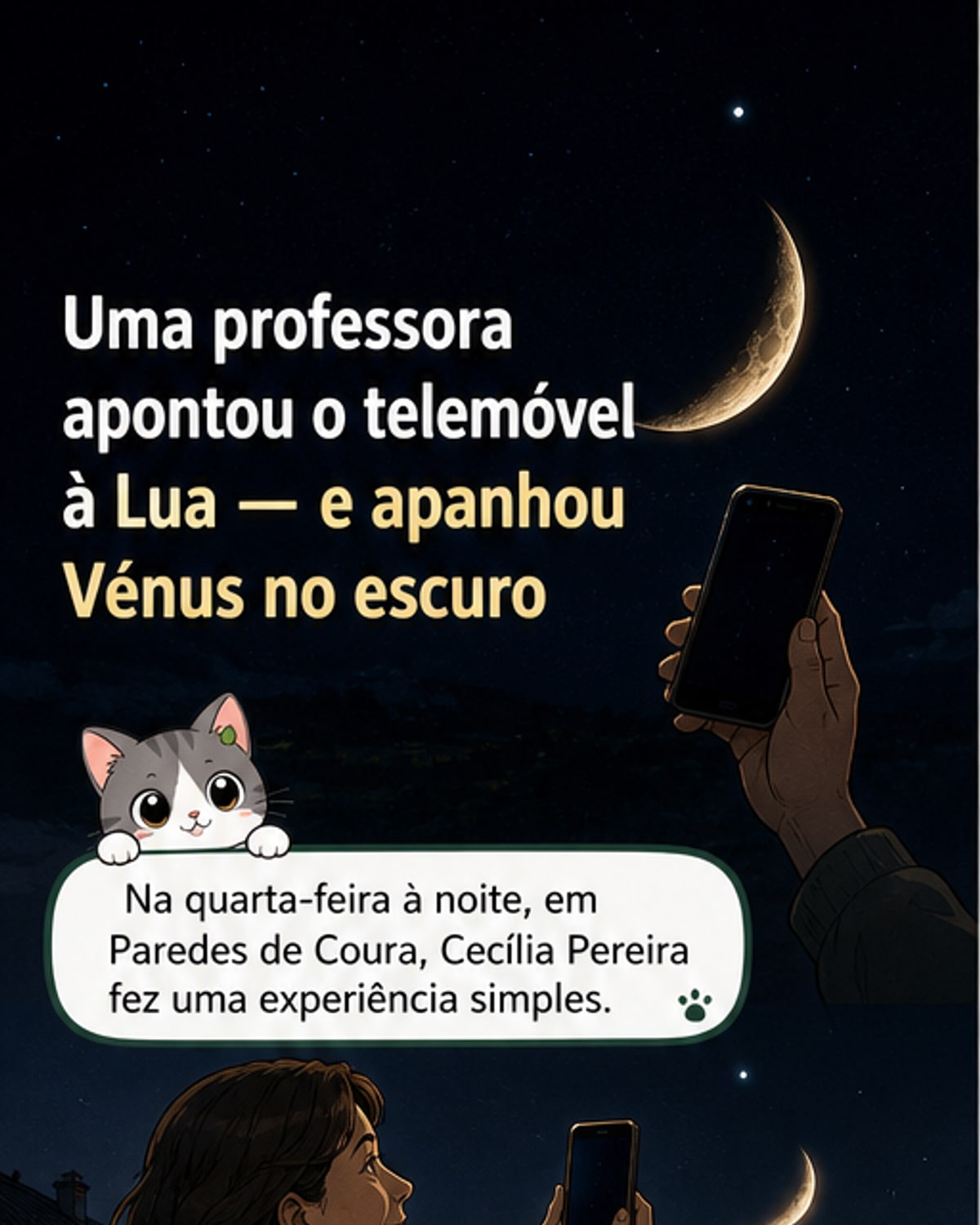 Telemóvel capta crateras da Lua e Vénus
