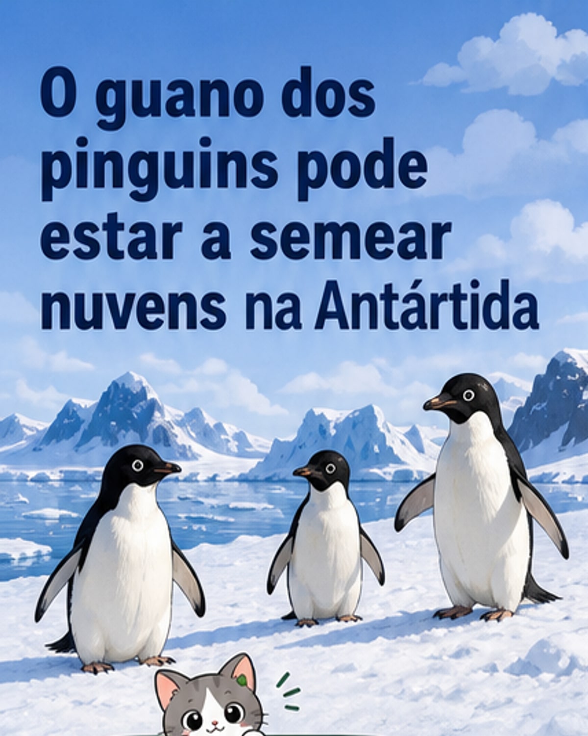Fezes de pinguins criam nuvens que protegem a Antártida