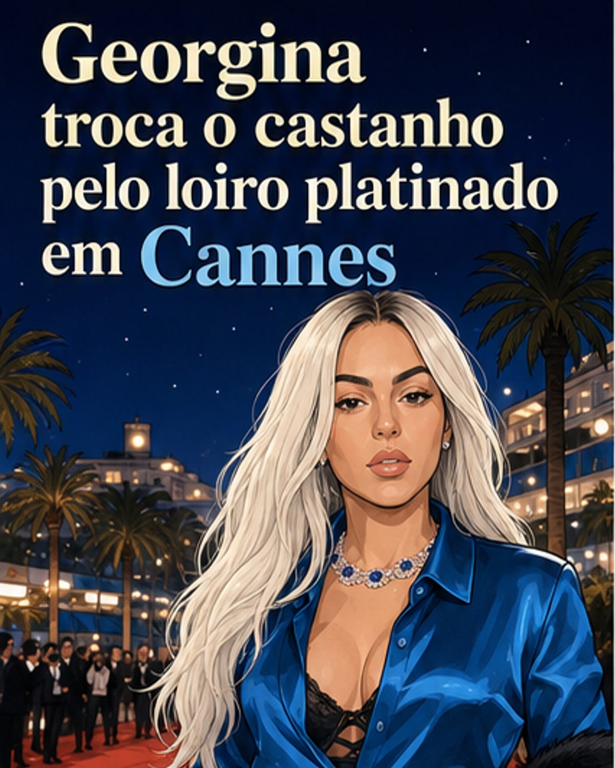 Georgina muda o visual em Cannes