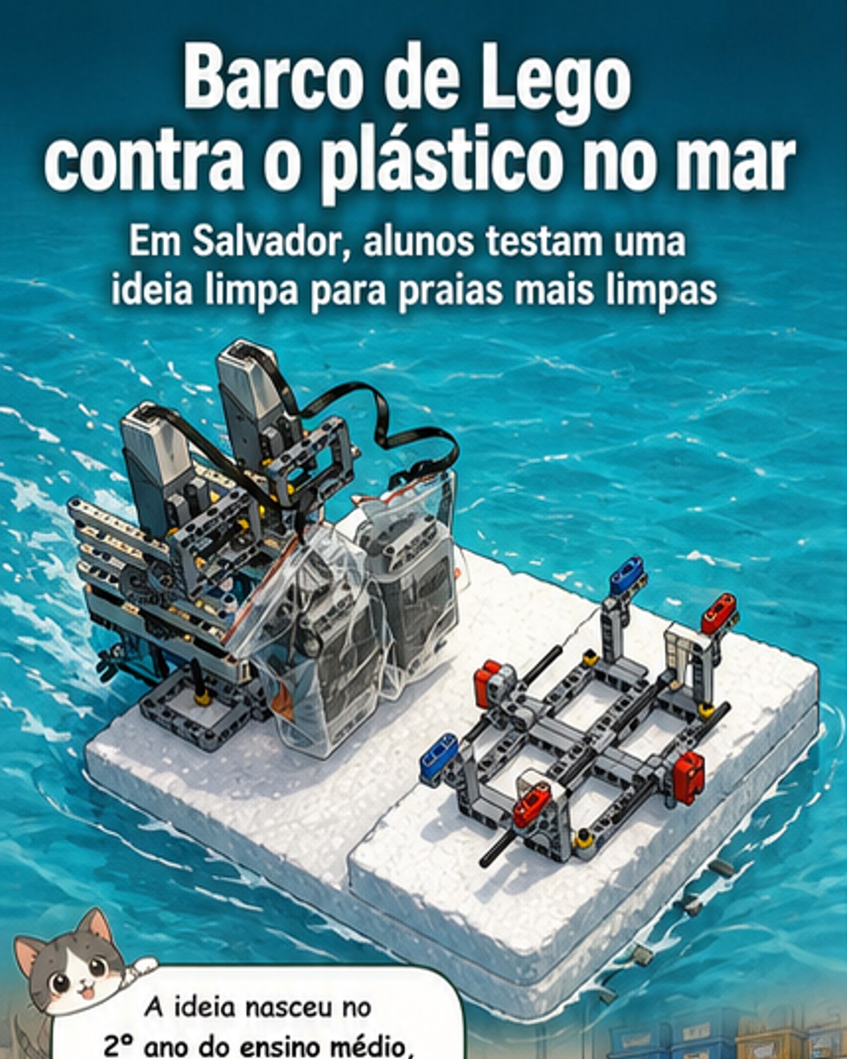 Barco de Lego limpa praias com energia limpa