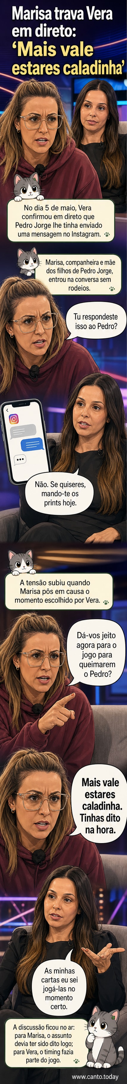 Captura de tela do programa 'Última Hora' do 'Desafio Final', com Marisa e Vera em um momento de tensão durante o confronto ao vivo.
