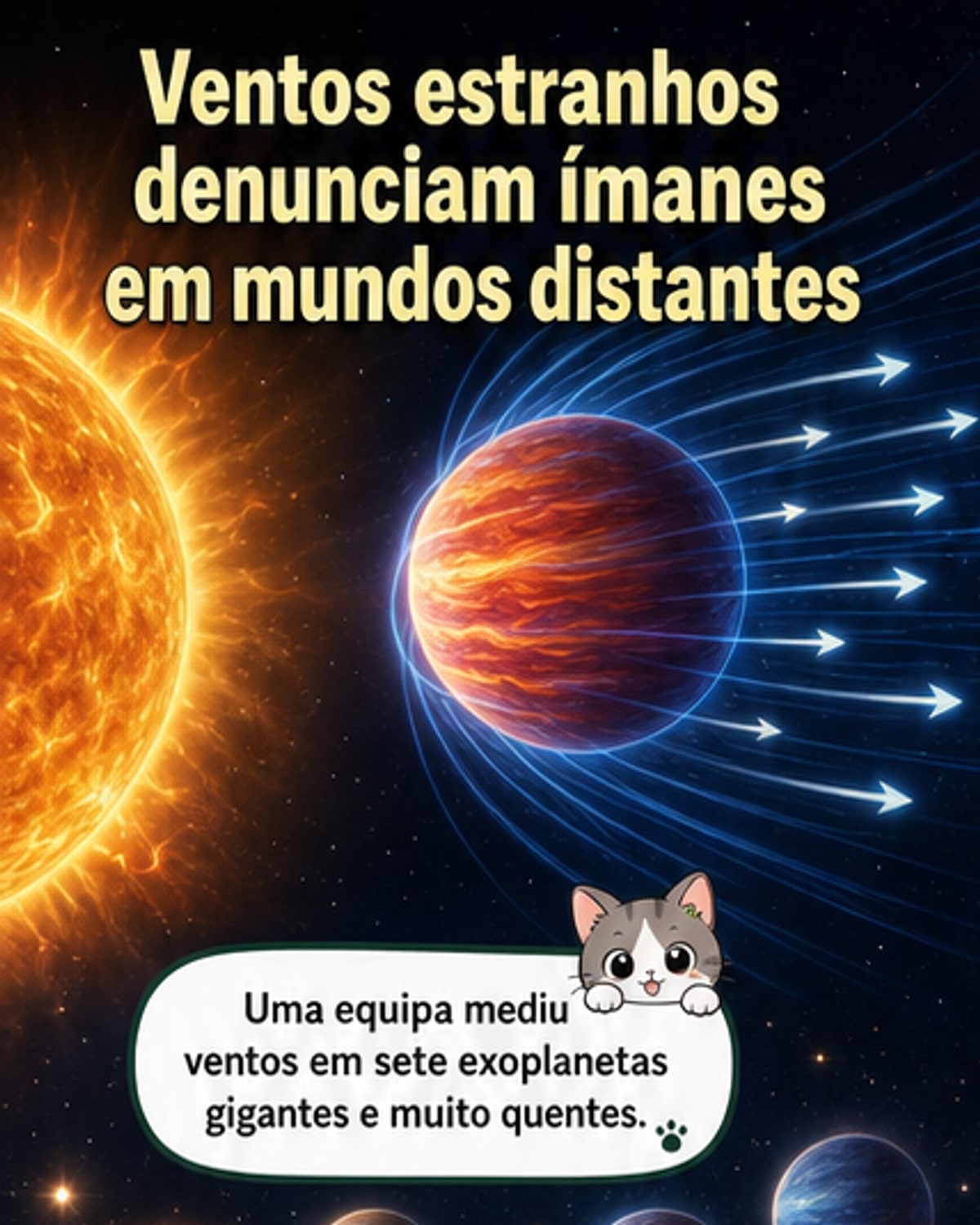 Ventos lentos em planetas quentes indicam campos magnéticos