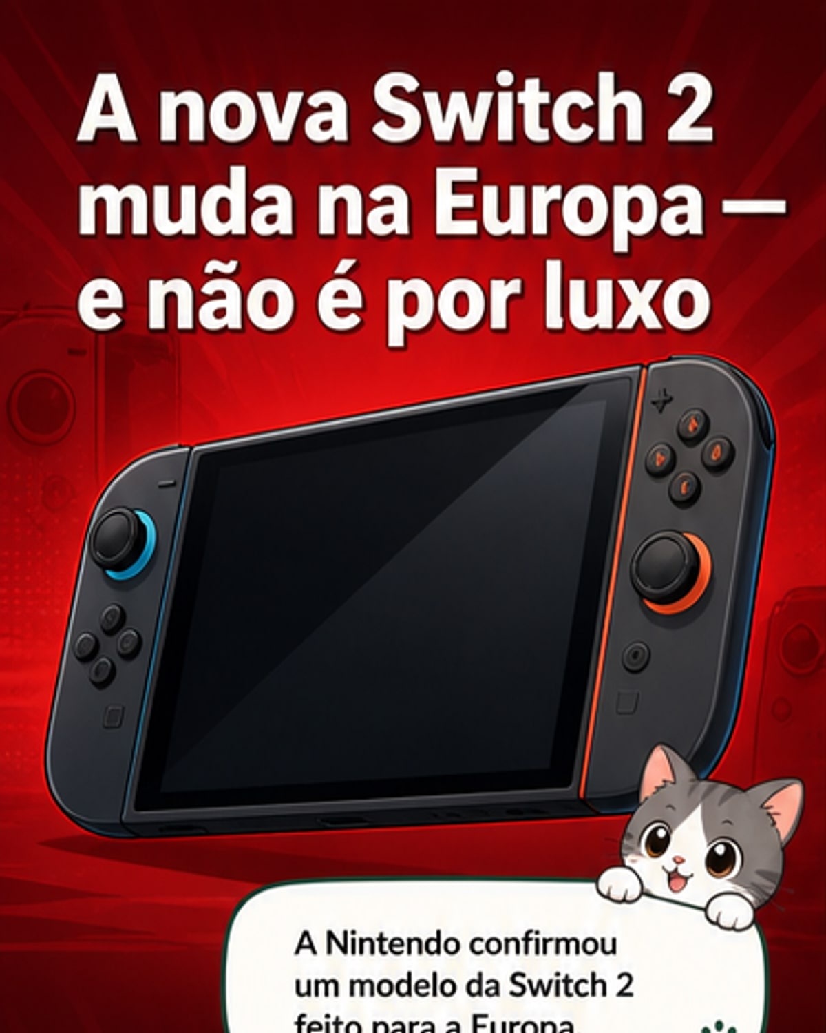 Switch 2 chega à Europa com bateria removível