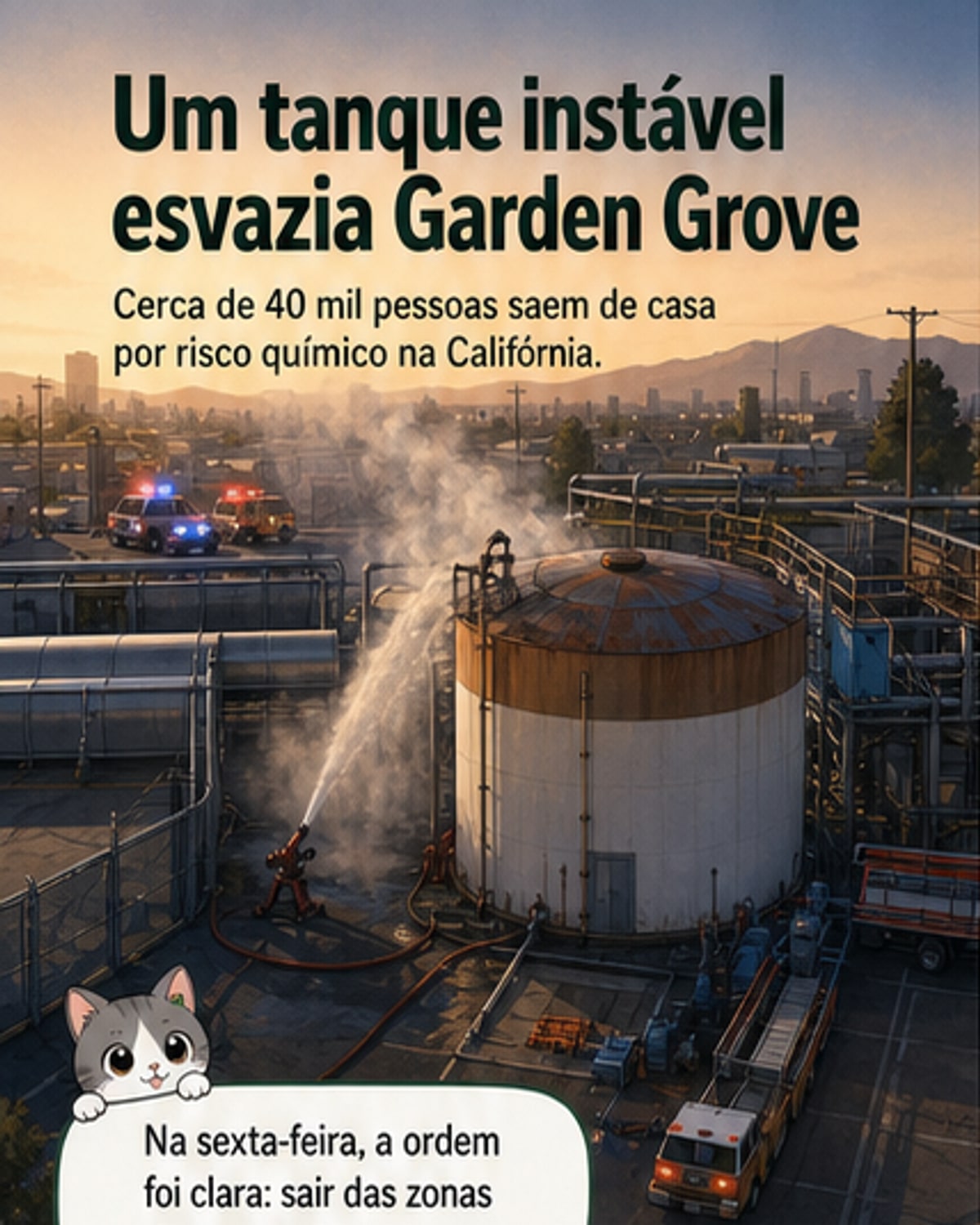 Evacuação em massa na Califórnia por risco químico
