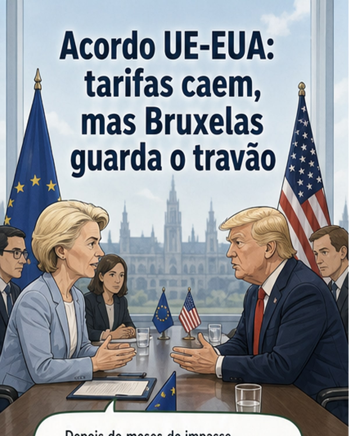 UE elimina tarifas a produtos dos EUA com salvaguarda