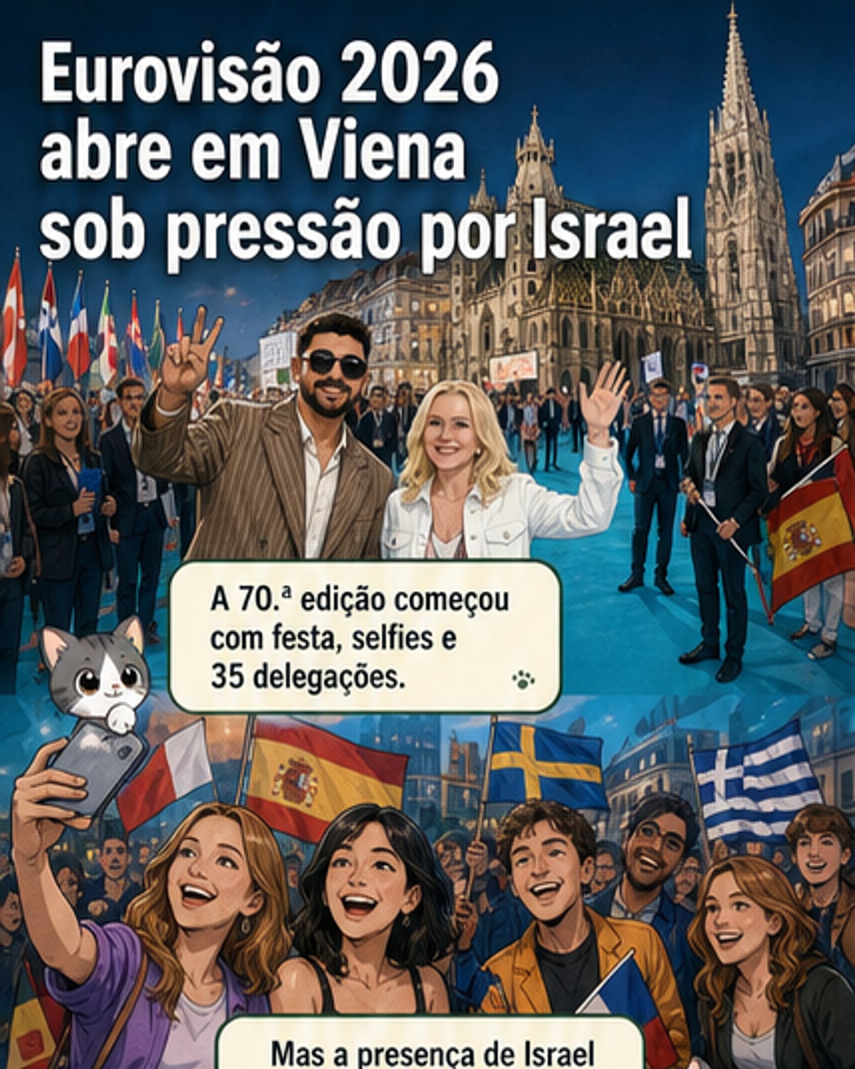 Eurovisão 2026: tensão em Viena com protestos contra Israel