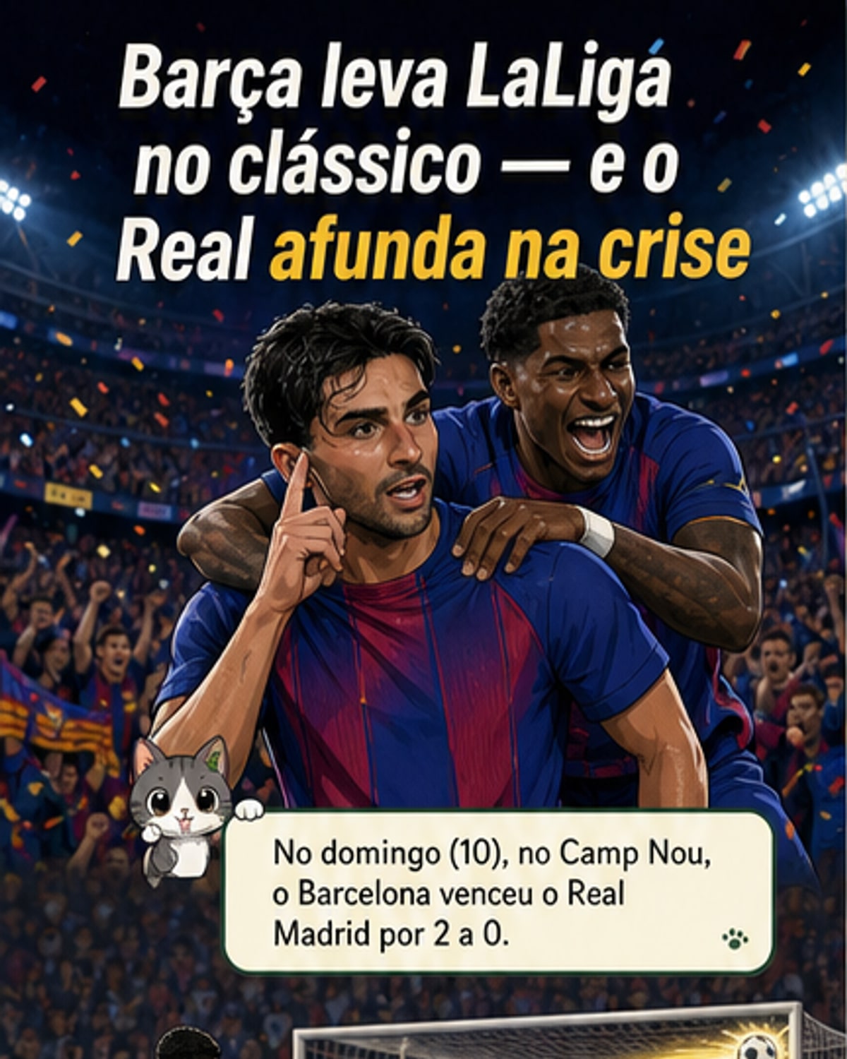 Barcelona vence El Clásico e leva título