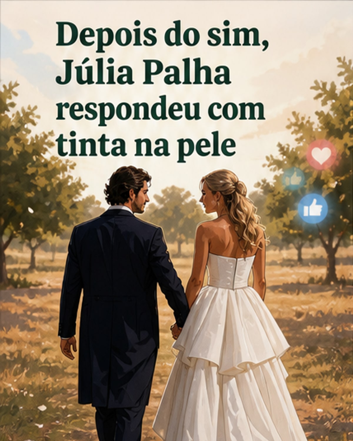 Júlia Palha tatua inicial do marido