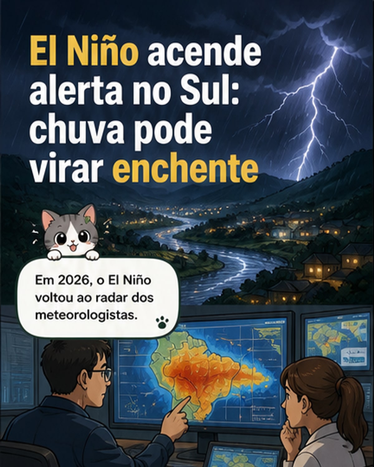 El Niño traz risco de enchentes ao Sul