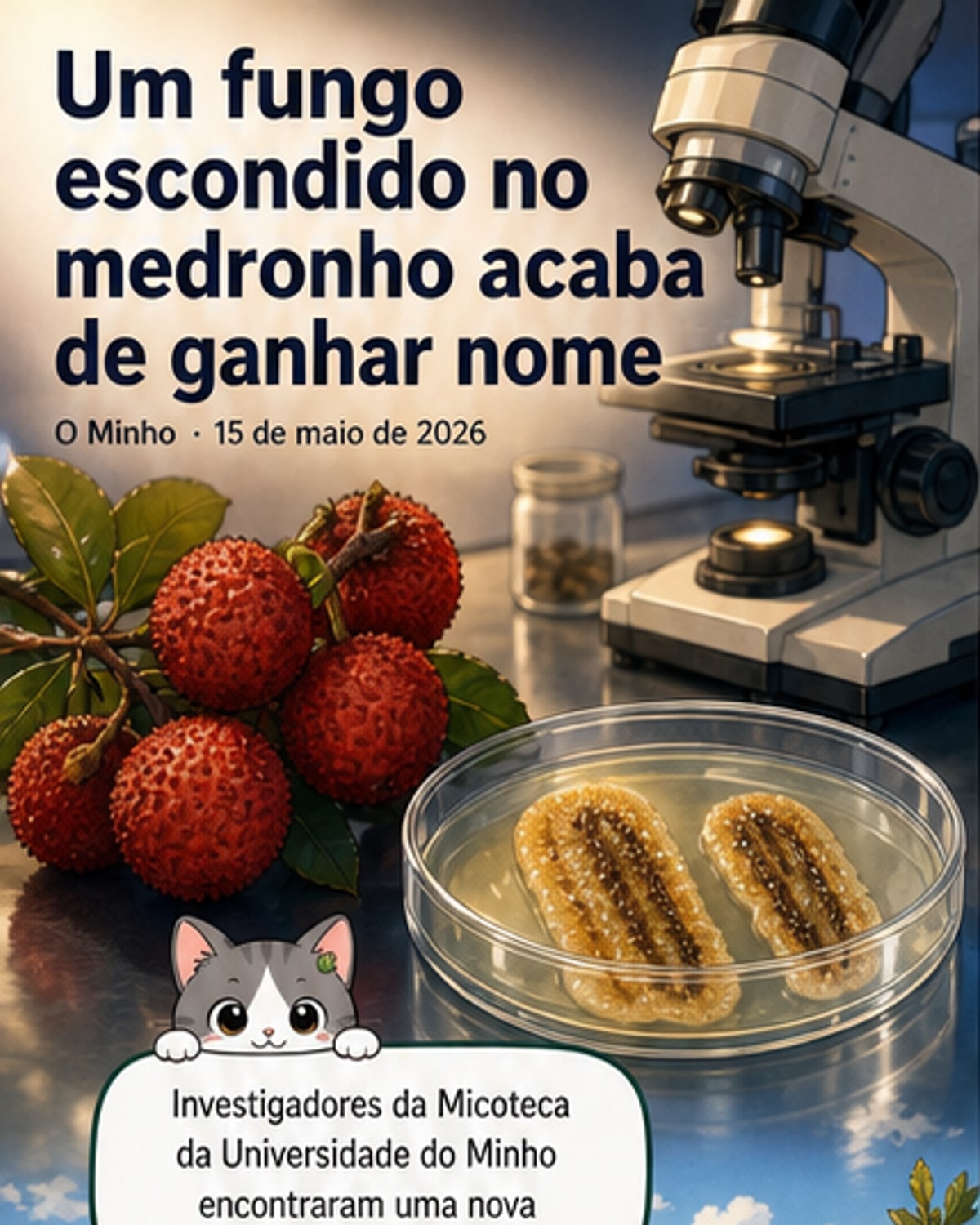 Descoberta nova espécie de fungo em medronheiro