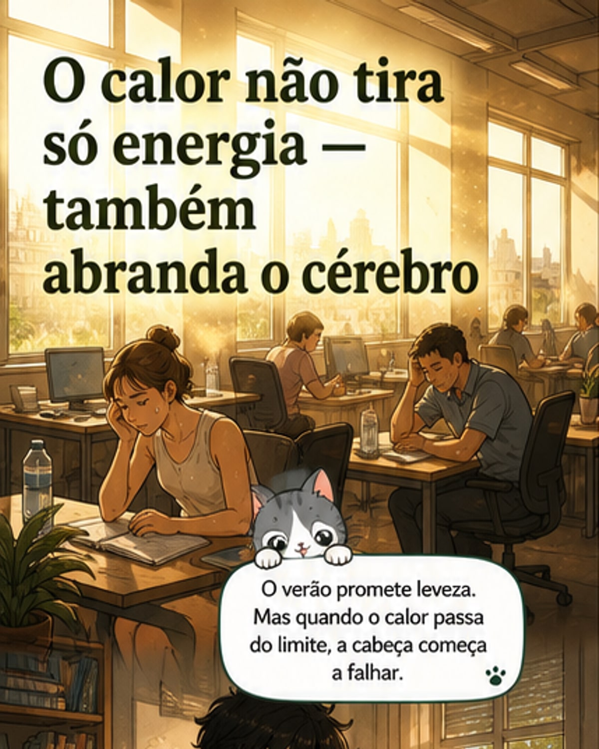 Calor reduz concentração e produtividade