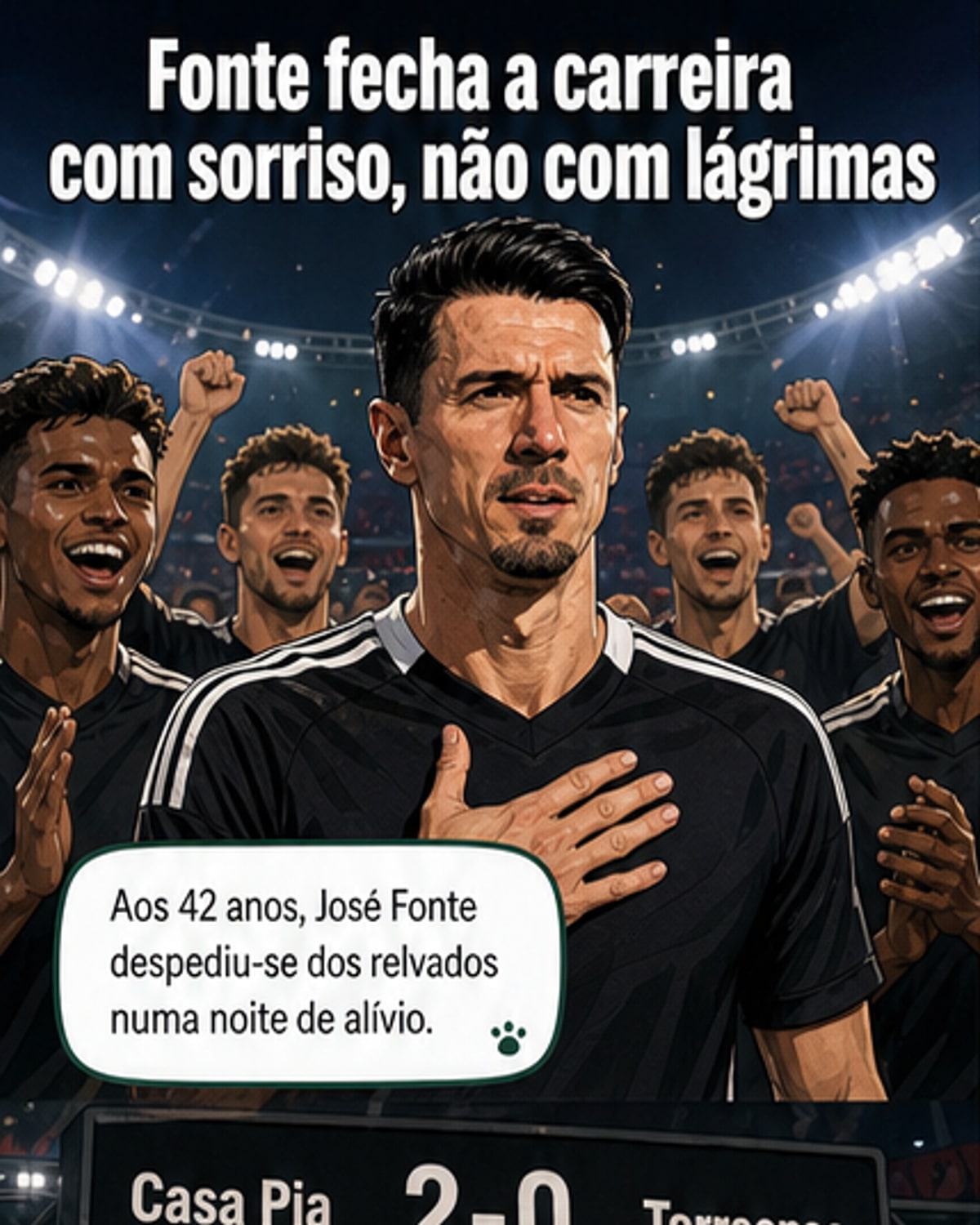 Fonte encerra carreira com festa