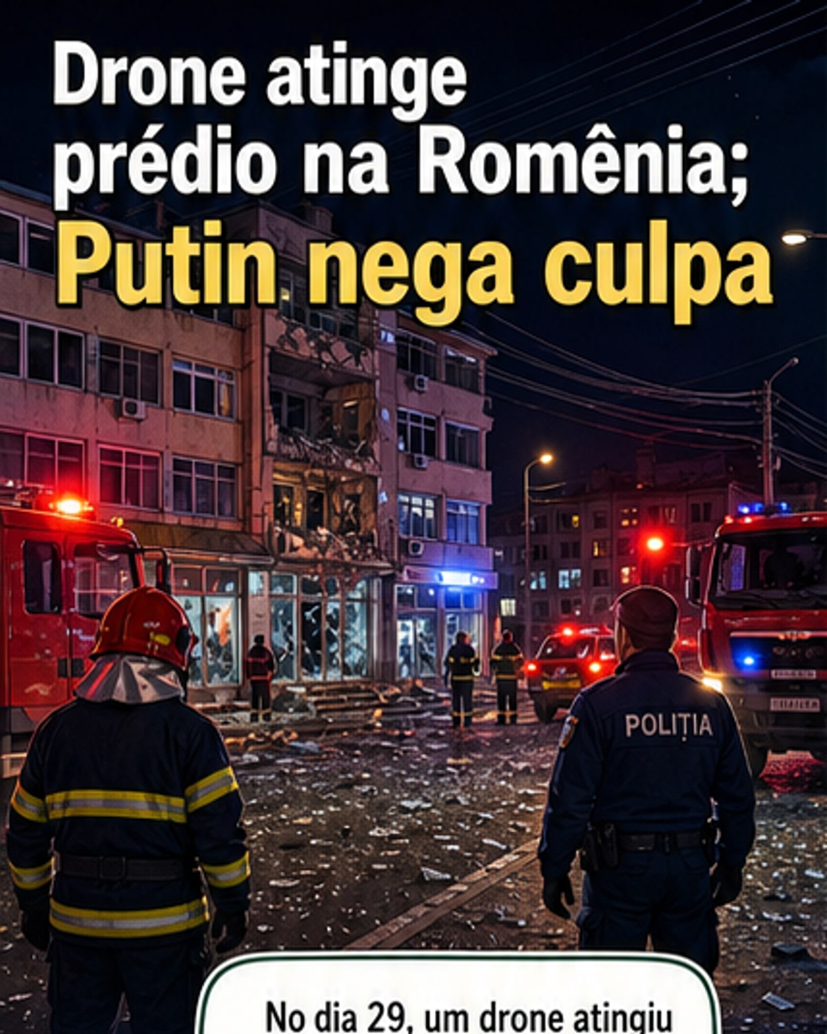 Drone russo atinge prédio na Romênia